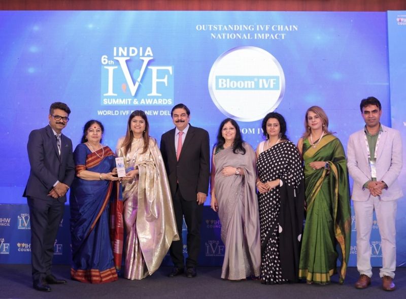 Bloom IVF doctors on stage with Bollywood actor Akshay Kumar at an IVF summit panel